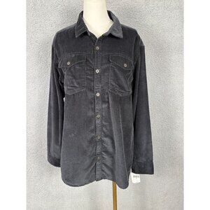 Roxy Women's Corduroy Button-Up Shirt Pockets Black Size Medium New With Tag's